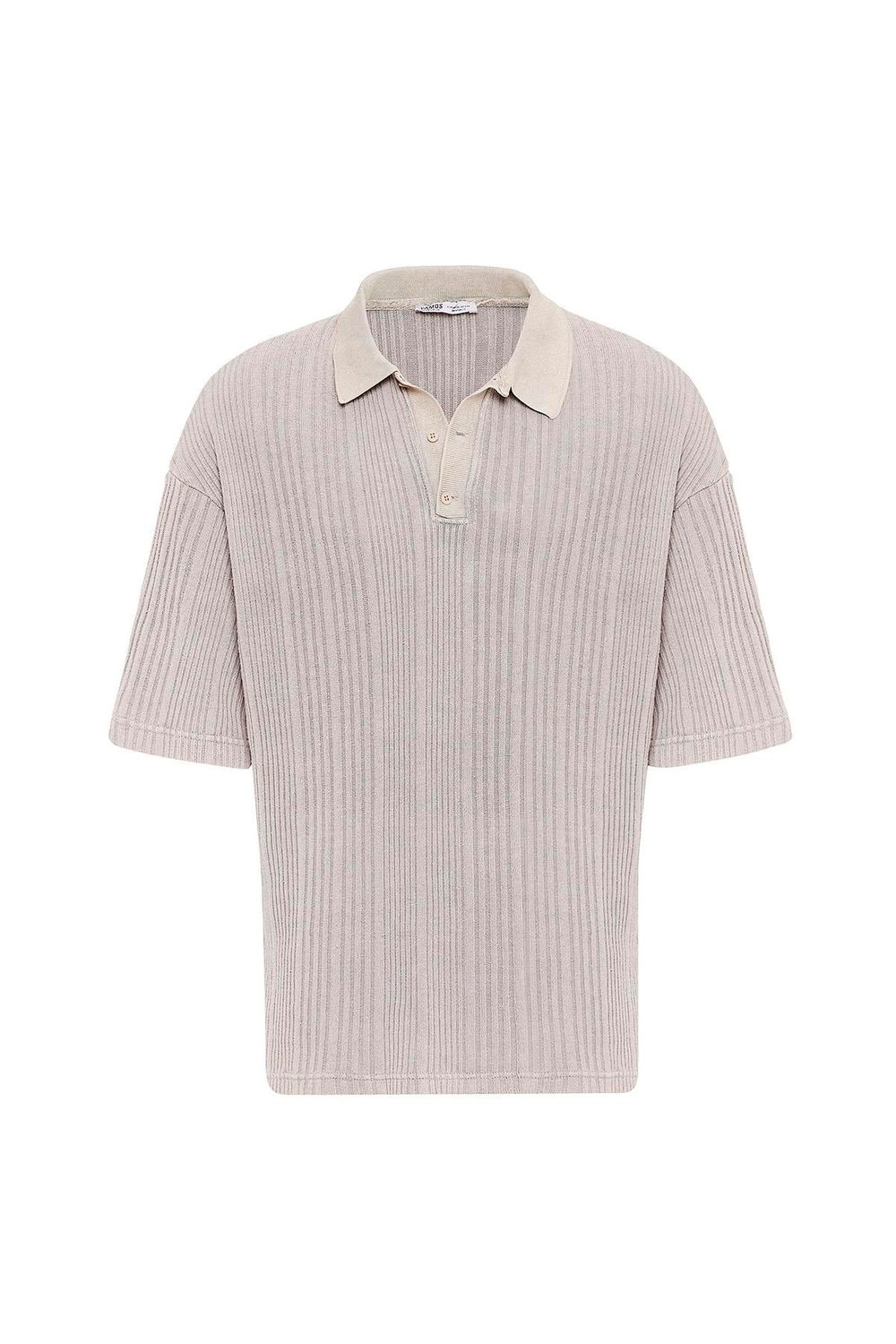 Polo Yaka Oversize Triko Taş