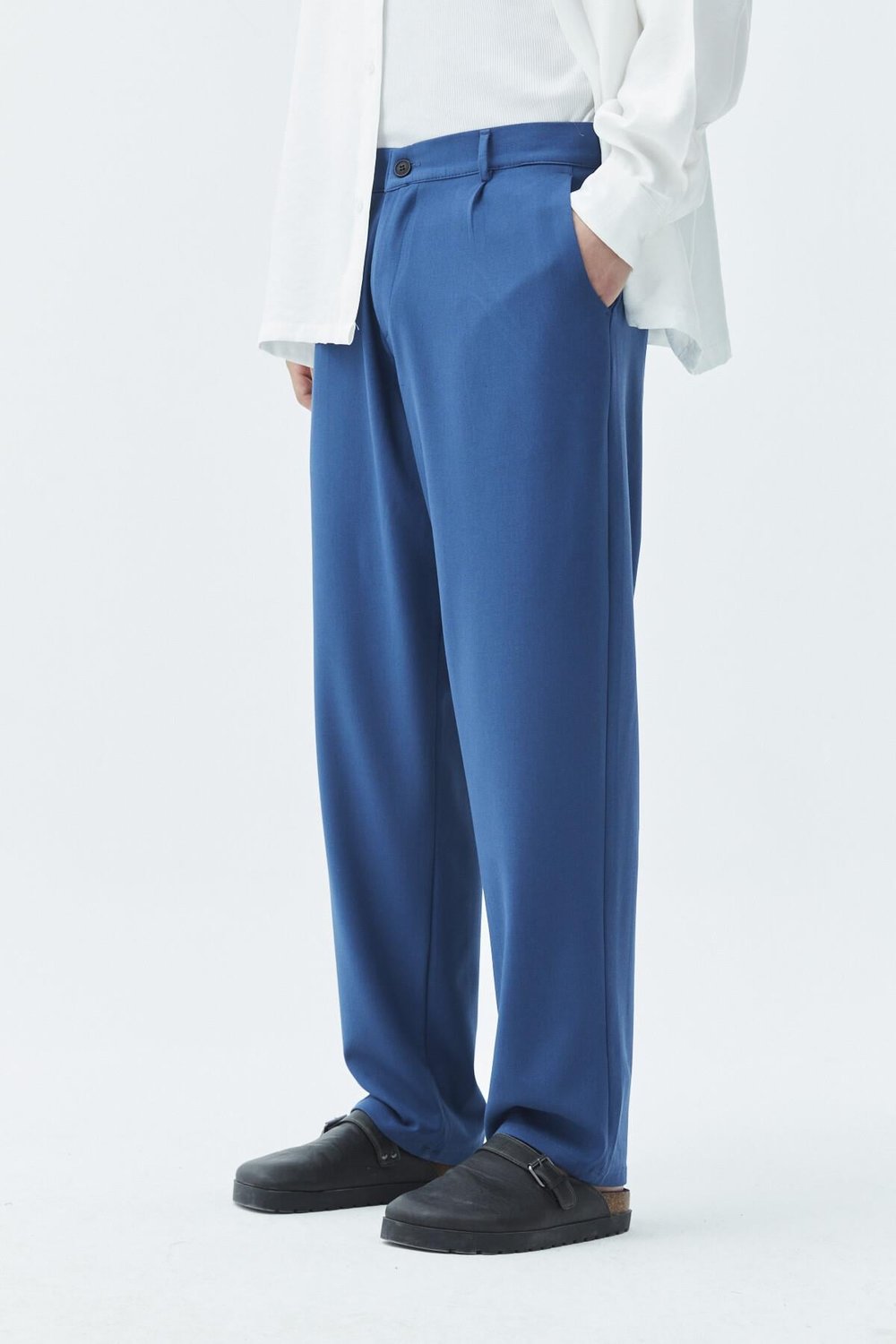 Vizon Basic Baggy Kumaş Pantolon İndigo