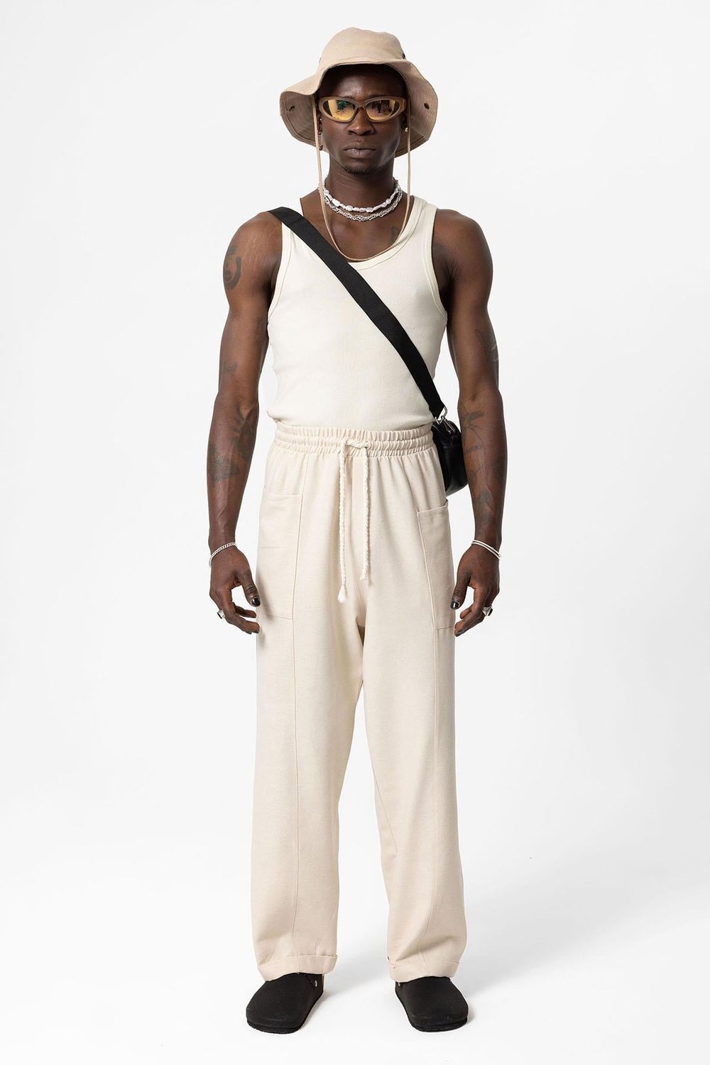 Yan Cepli Baggy Keten Pantolon Naturel