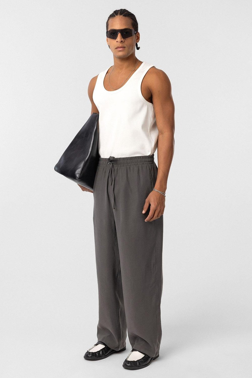 Yıkamalı Baggy Fit  Pantolon Antrasit