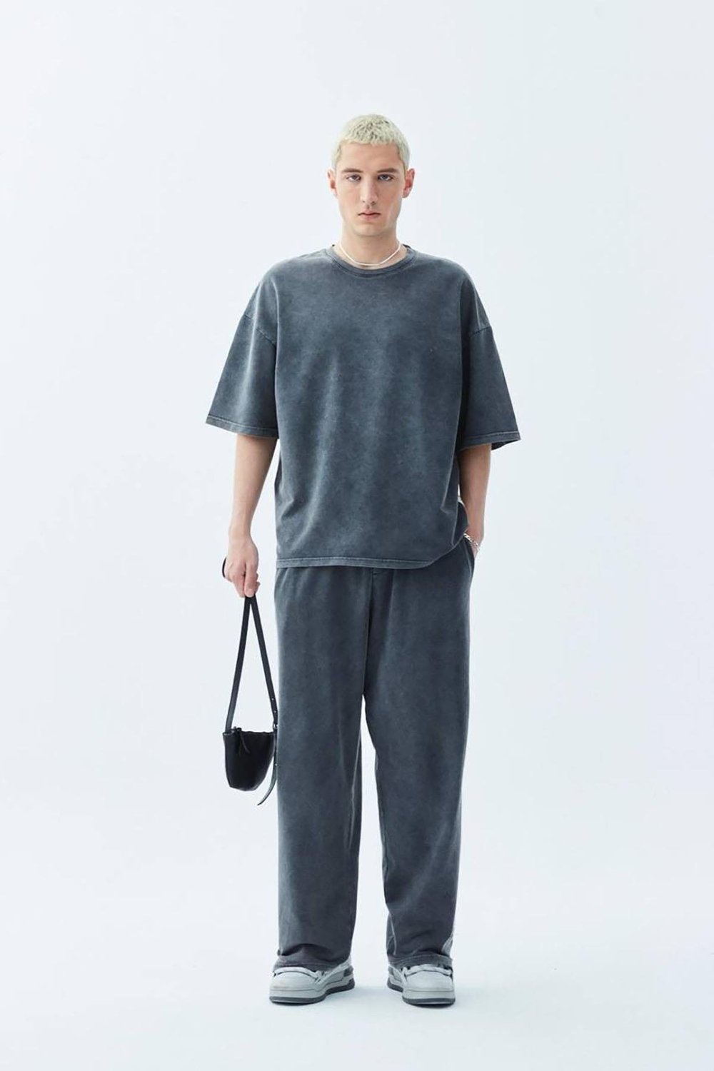 Yıkamalı Oversize Eşofman Takım Siyah