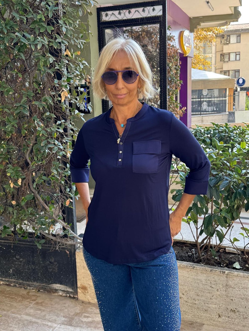 Patı Zincirli Çıtçıtlı Basic Bluz