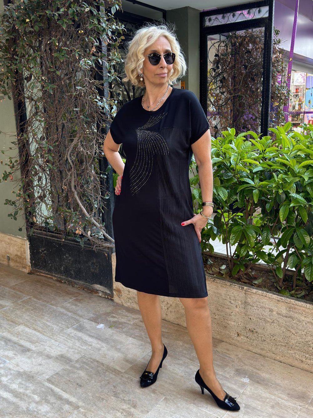 Pilise Garnili Taş Detaylı Elbise