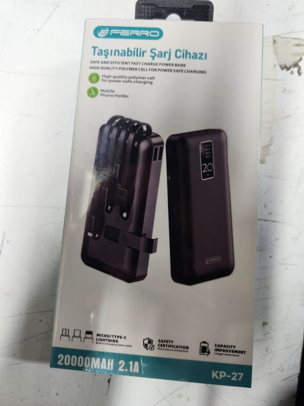 20000mAh Hızlı Şarj Powerbank Çoklu Kablolu Güç Bankası Pro