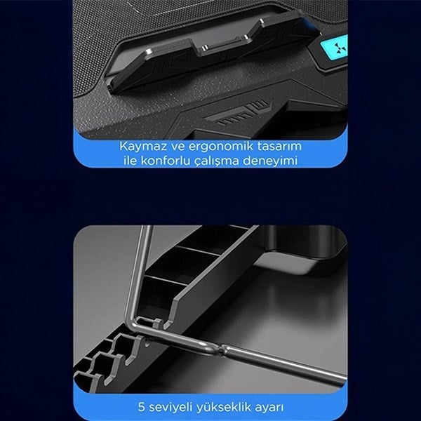 Ayarlanabilir Laptop Soğutucu Fan | Dizüstü Bilgisayar Isınmasını Azaltan Notebook Standı
