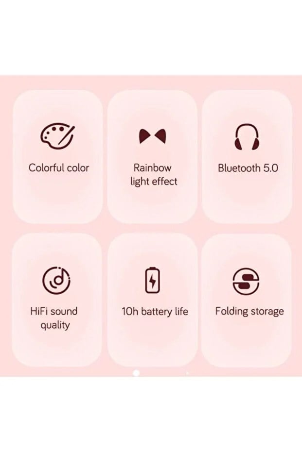 CAT Stn-28 Pro Sevimli Kedi Kulaklık – LED Işıklı, Katlanabilir, Kablosuz Bluetooth 5.3, Uzun Pil Ömrü, iOS & Android Uyumlu Stereo Kulaküstü Kulaklık (YEŞİL)