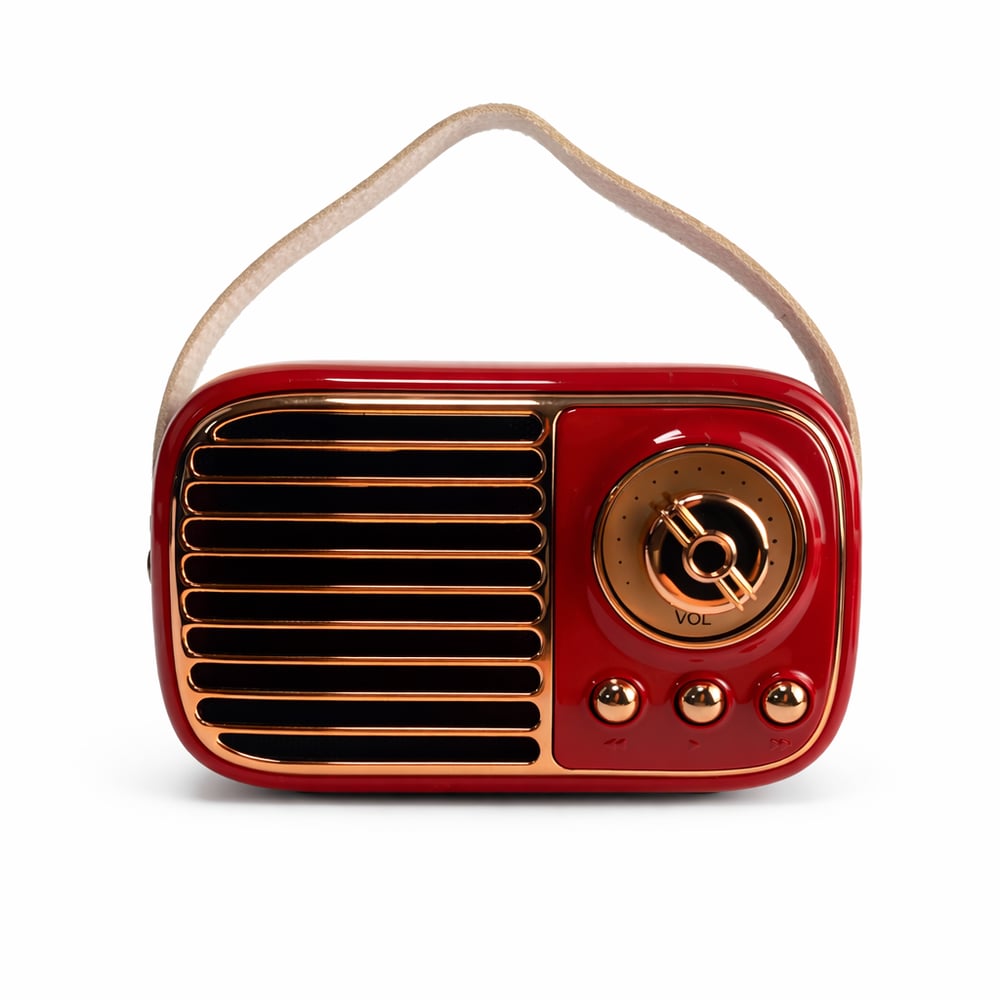 GTS-1959 Retro Bluetooth Hoparlör – Askılı Tasarım, USB & TF Kart Destekli, Taşınabilir Mini Ses Sistemi Kırmızı