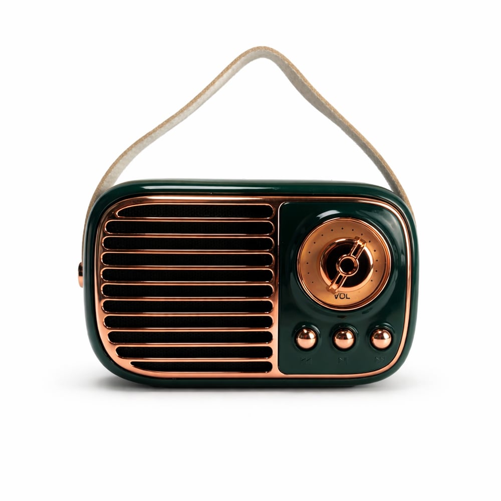 GTS-1959 Retro Bluetooth Hoparlör – Askılı Tasarım, USB & TF Kart Destekli, Taşınabilir Mini Ses Sistemi Yeşil