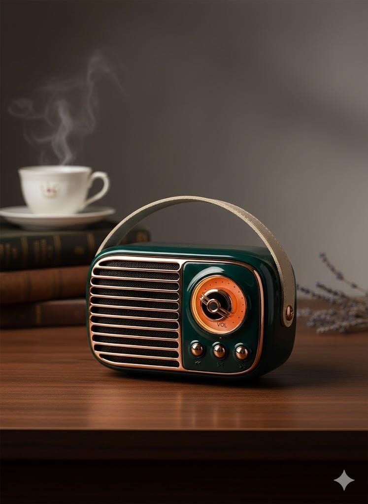 GTS-1959 Retro Bluetooth Hoparlör – Askılı Tasarım, USB & TF Kart Destekli, Taşınabilir Mini Ses Sistemi Yeşil