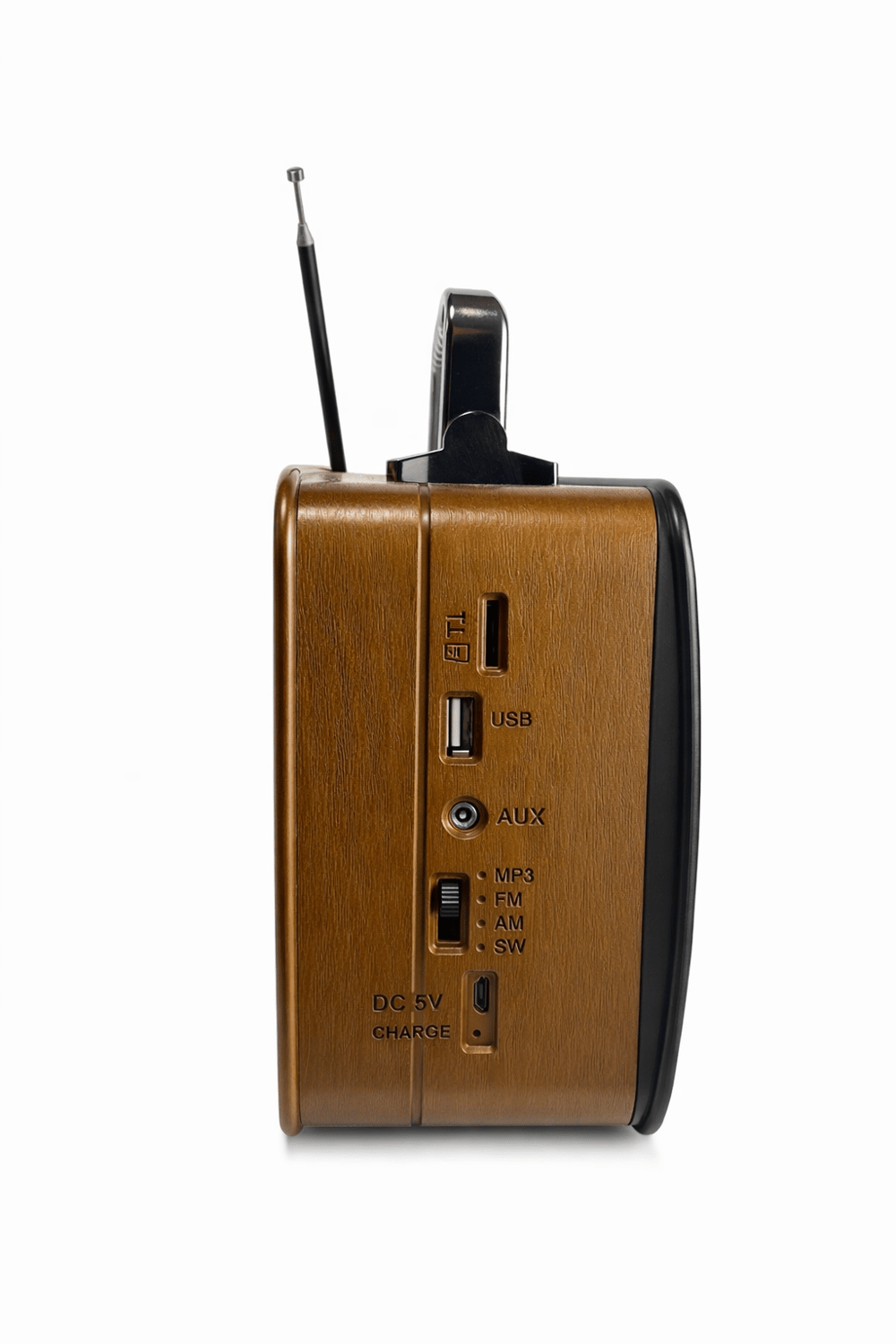 M-1918BT Nostaljik Radyo Görünümlü LED Işıklı Bluetooth,Hafıza Kartı,Usb Bellek,Aux Ve Radyo Destekli Hoparlör Gold