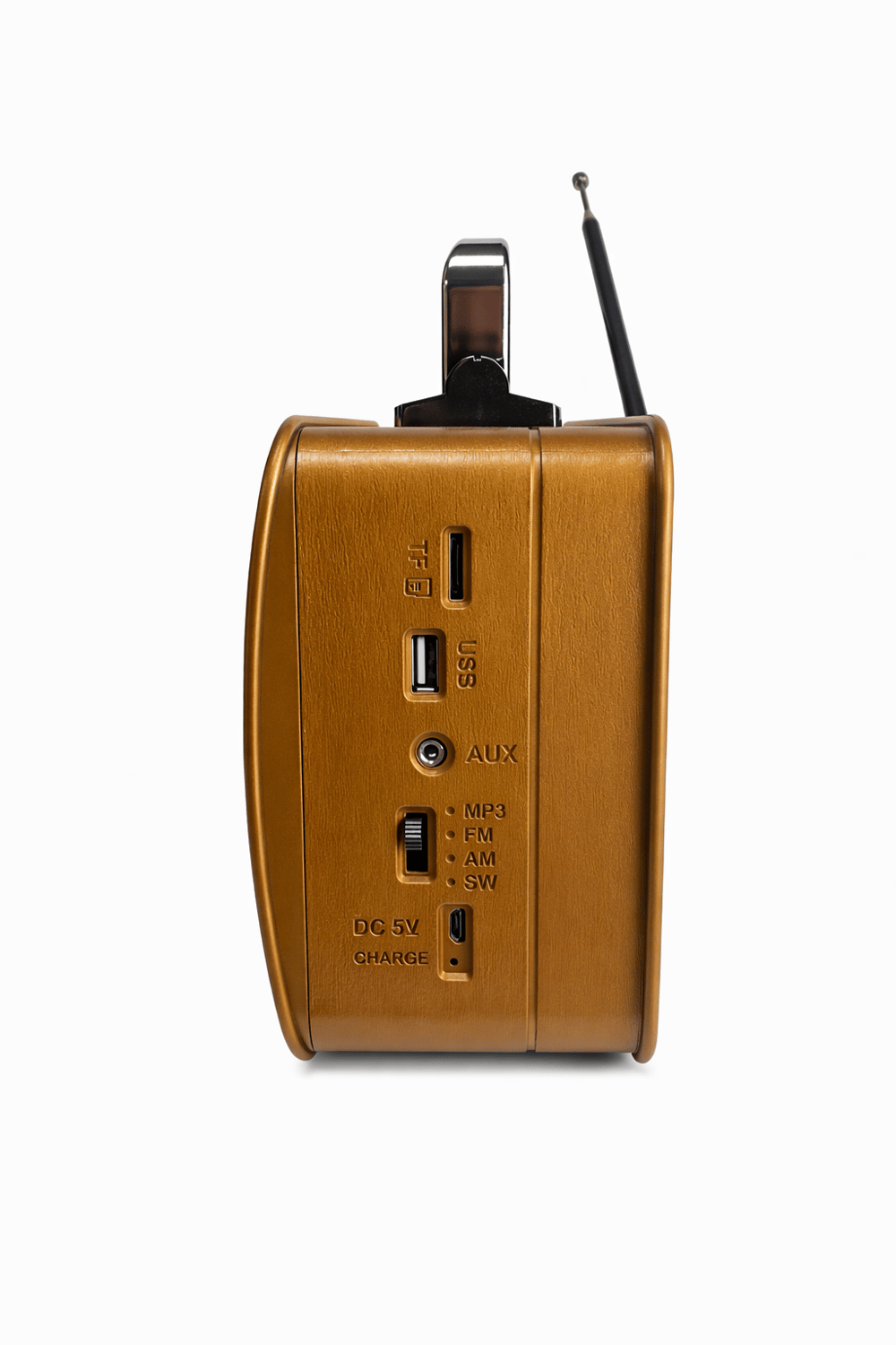 MD-1909BT Nostaljik Radyo Görünümlü Bluetooth,Hafıza Kartı,Usb Bellek,Aux Ve Radyo Destekli Hoparlör Gold