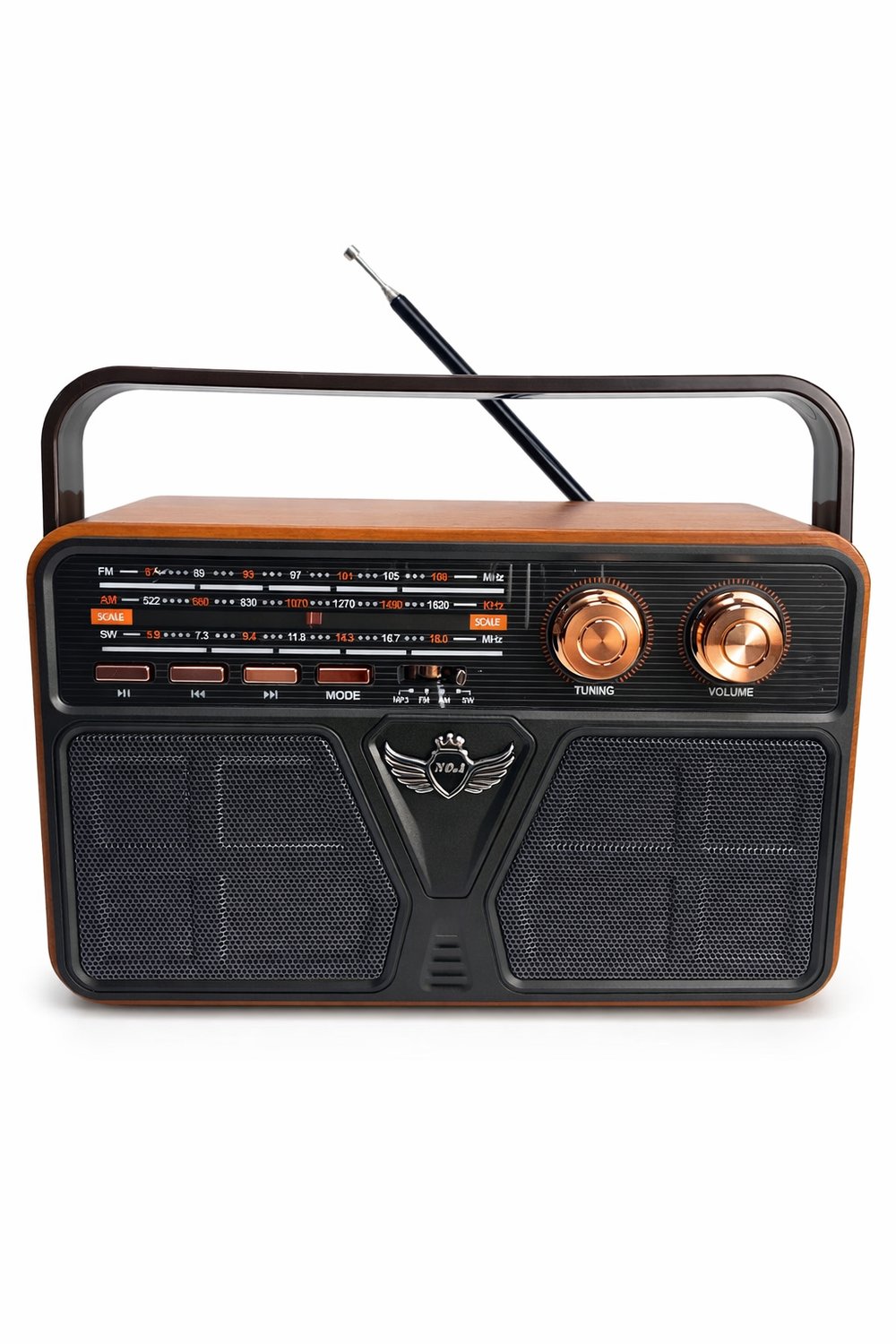 Nostaljik Radyo Görünümlü Bluetooth,Hafıza Kartı,Usb Bellek,Aux Ve Radyo Destekli Hoparlör Siyah (MD-507BT )
