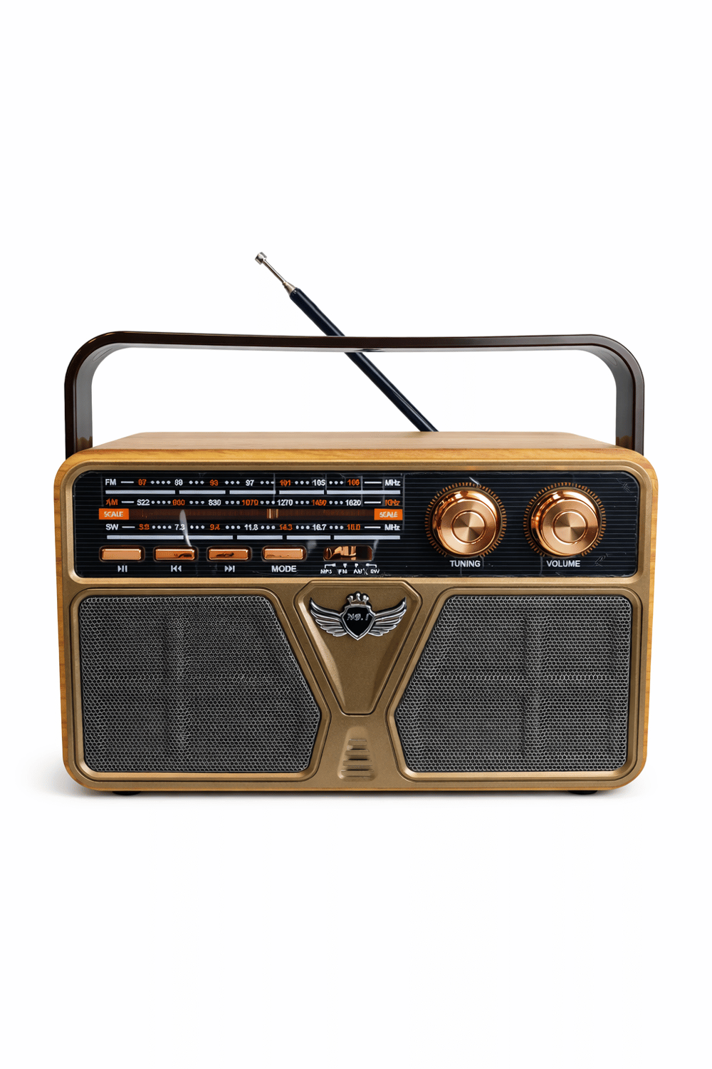 Nostaljik Radyo Görünümlü Bluetooth,Hafıza Kartı,Usb Bellek,Aux Ve Radyo Destekli Hoparlör Ahşap MD-507BT