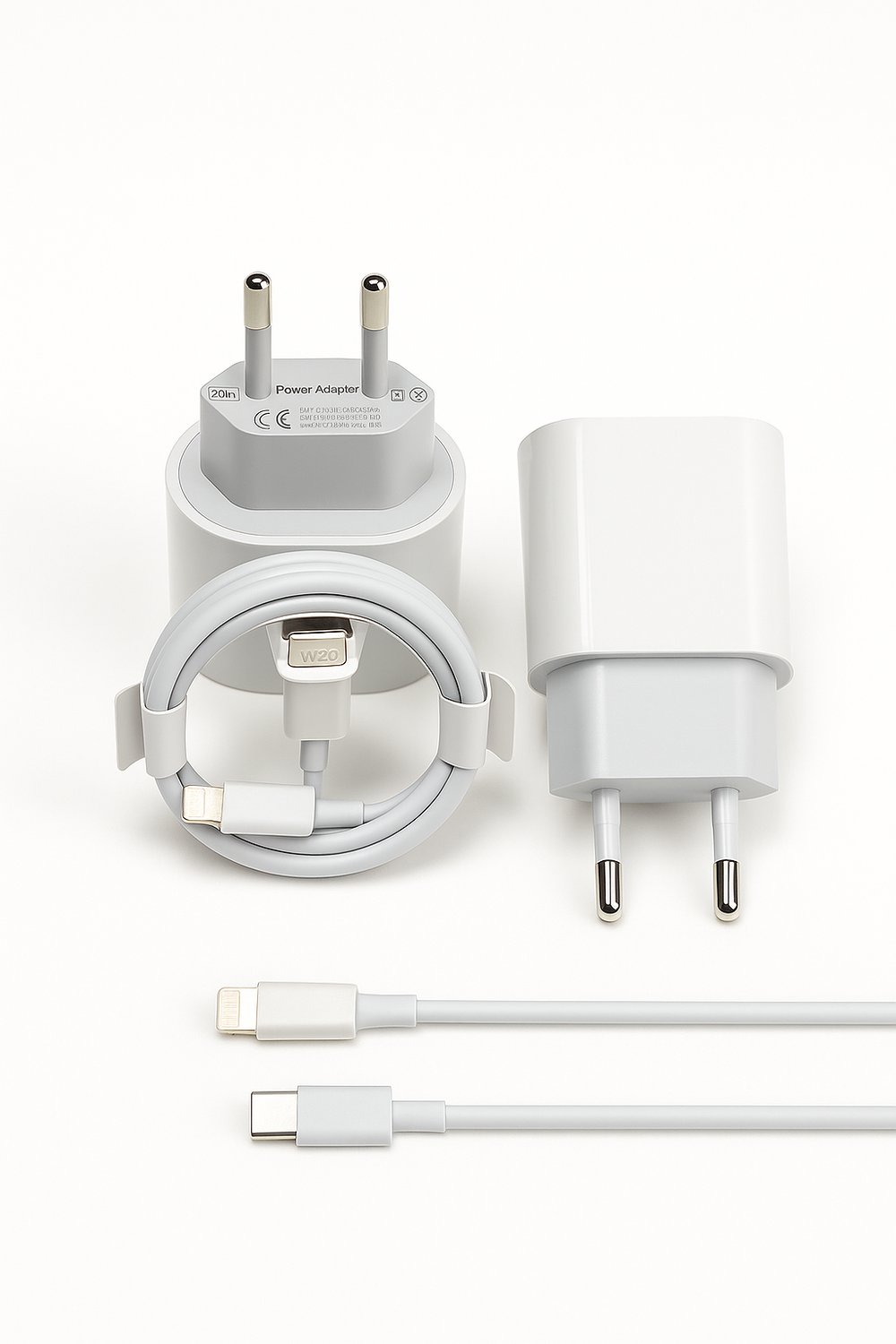 FERRO W20 Apple IPhone Tüm Modeller İçin Uyumlu Hızlı Şarj Aleti Set 20W Adaptör & Usb-C Kablo 
