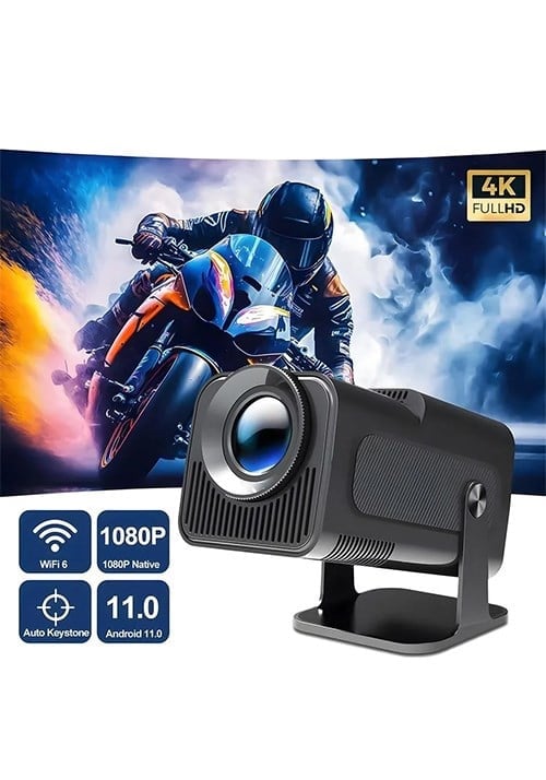 HY320 Mini Android Akıllı Projeksiyon Cihazı 4K Destekli WiFi Bluetooth Taşınabilir Projektör