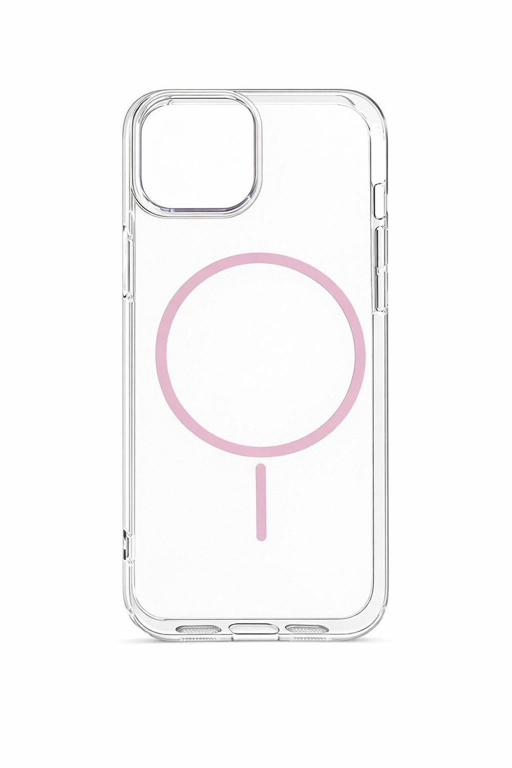 İPhone 11 Uyumlu Magsafei Renkli Sert Mika Sararmaz Kılıf Açık Pembe