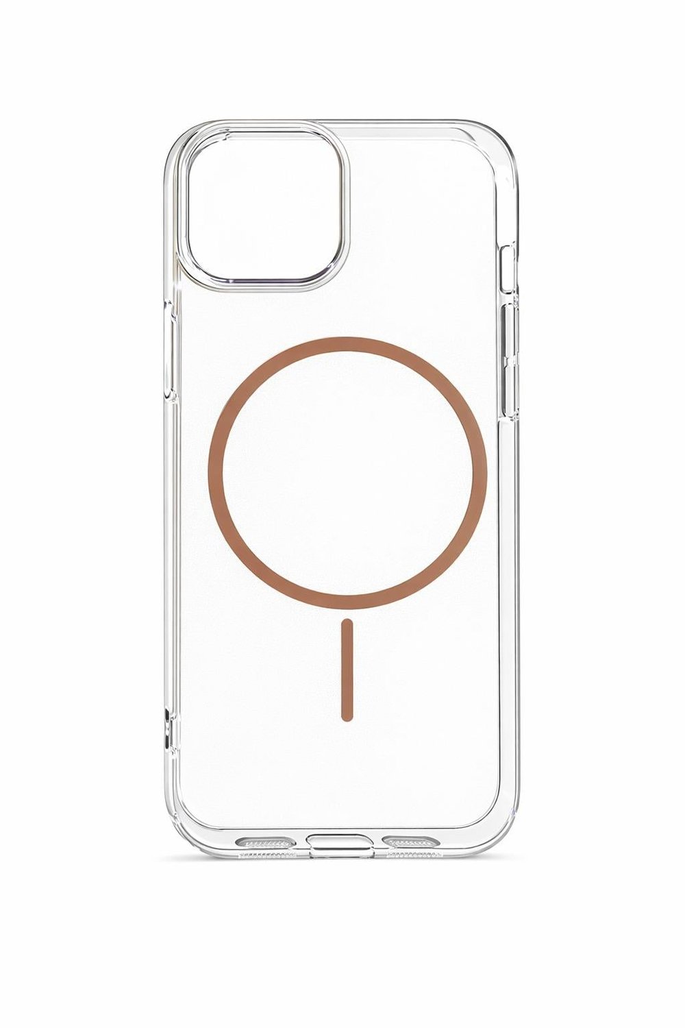 İPhone 12-12 Pro Uyumlu Magsafei Renkli Sert Mika Sararmaz Kılıf Kahve Rengi