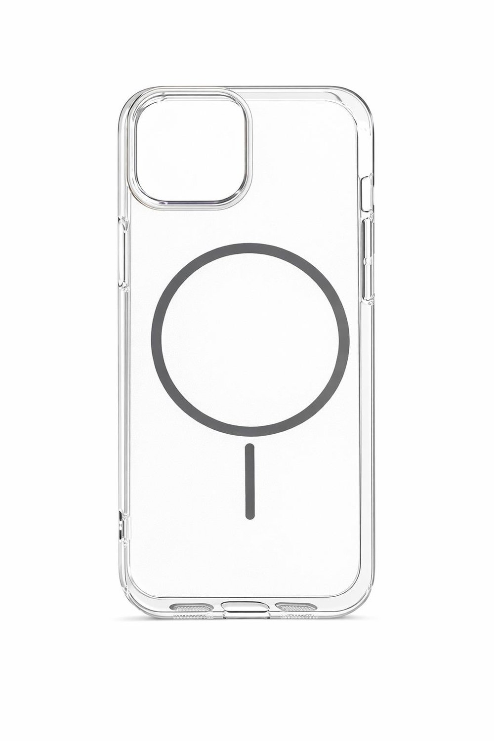 İPhone 12-12 Pro Uyumlu Magsafei Renkli Sert Mika Sararmaz Kılıf Gri