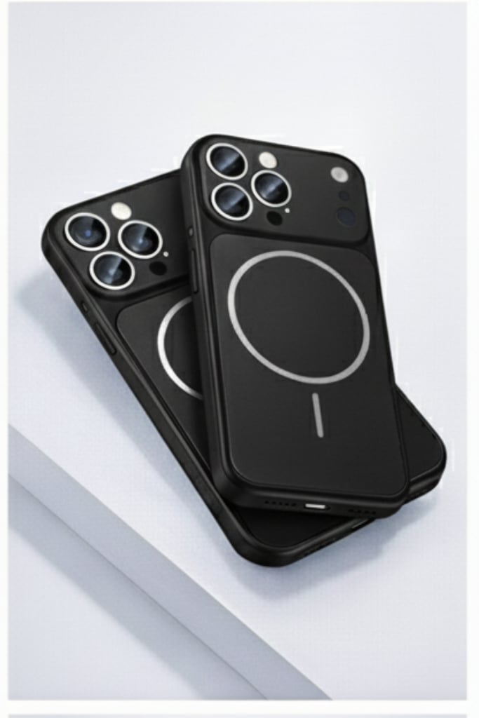 İPhone 13 Pro Max Uyumlu İPhone 17 Pro Max Görünümlü Magsafeli Kamera Kamera Lensli Kılıf Siyah
