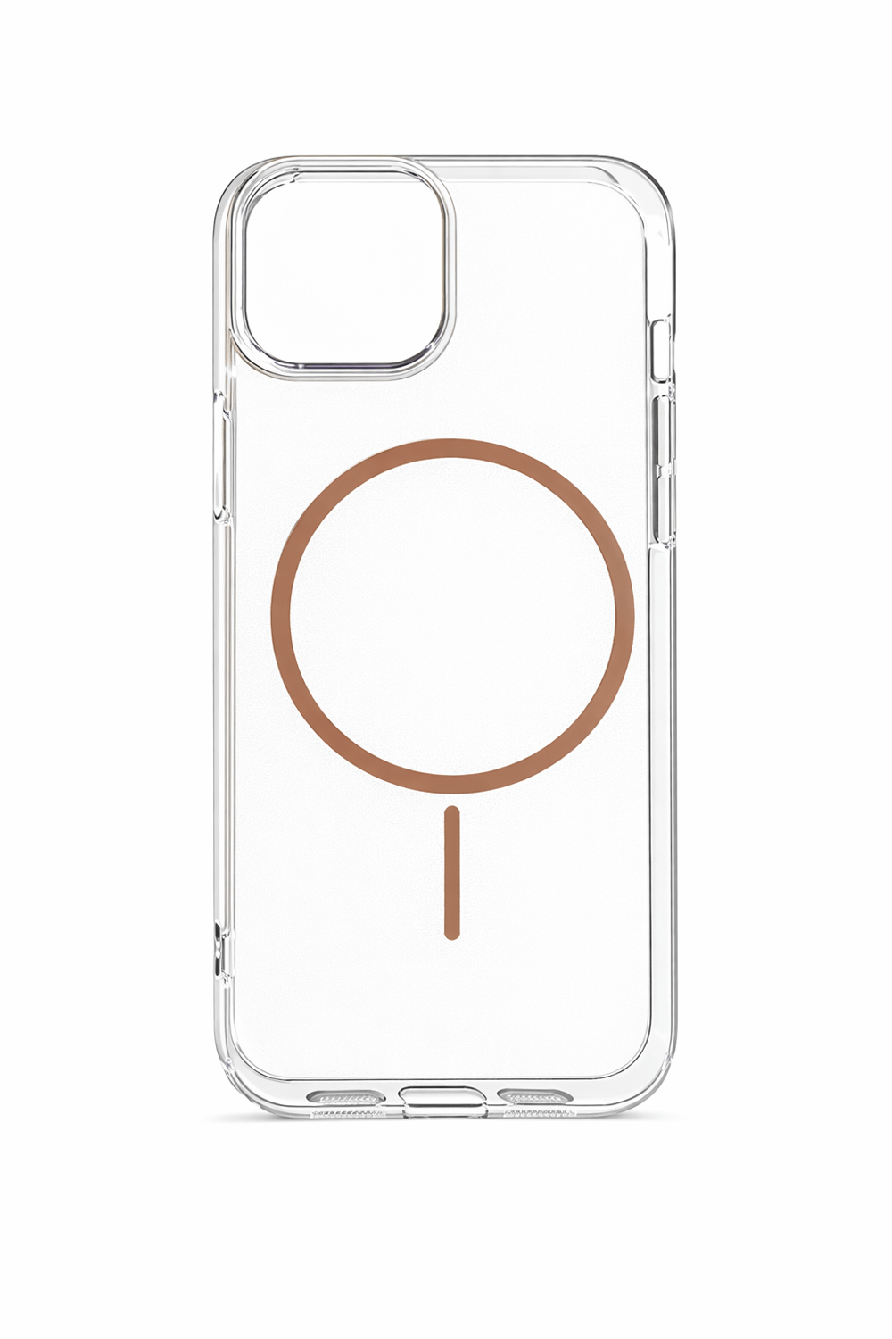 İPhone 16 Pro Max Uyumlu Magsafei Renkli Sert Mika Sararmaz Kılıf Kahve Rengi