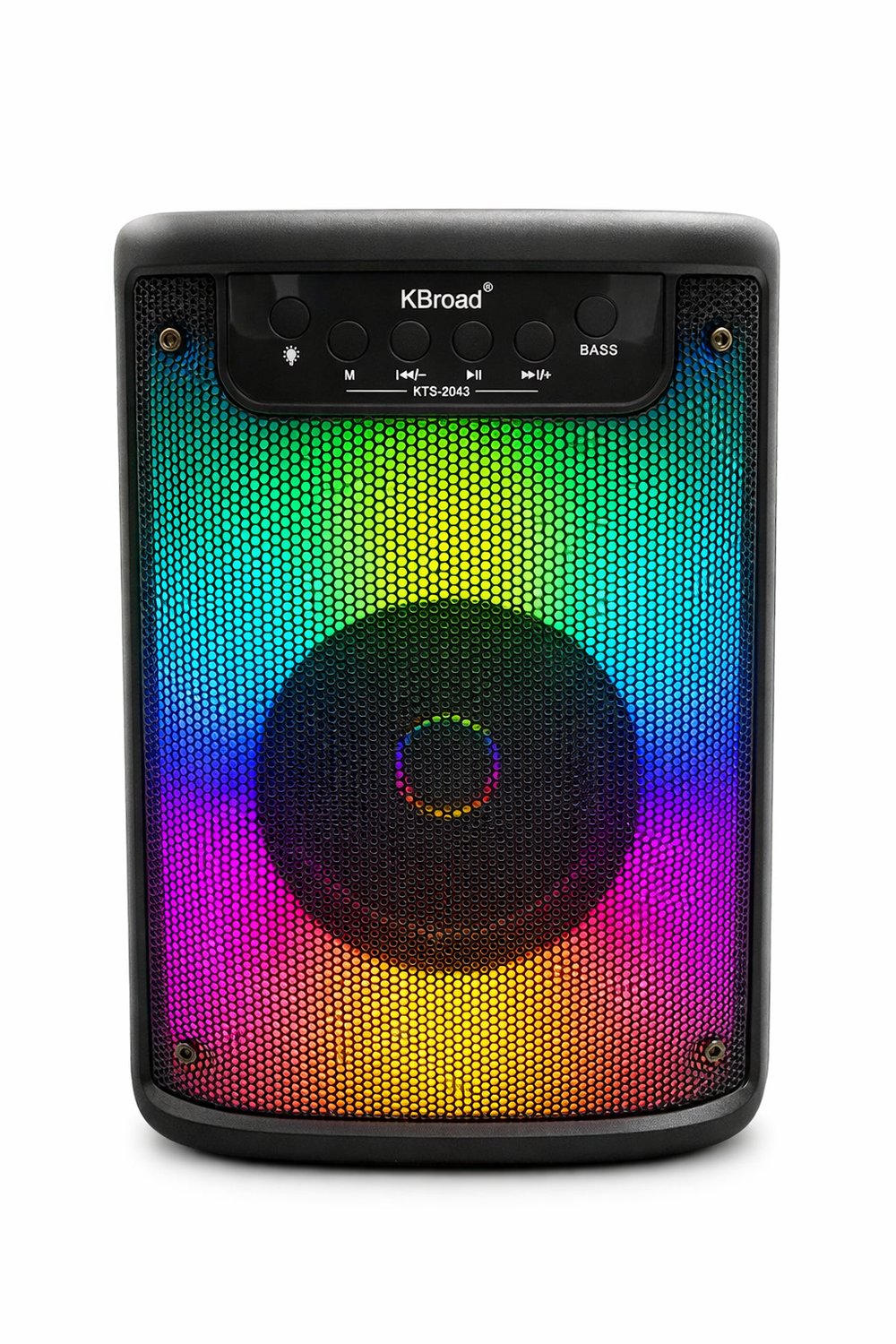 KTS-2043 Mikrofonlu RGB Işıklı Bluetooth Hoparlör – Güçlü Bass, USB/TF/AUX, FM Radyo