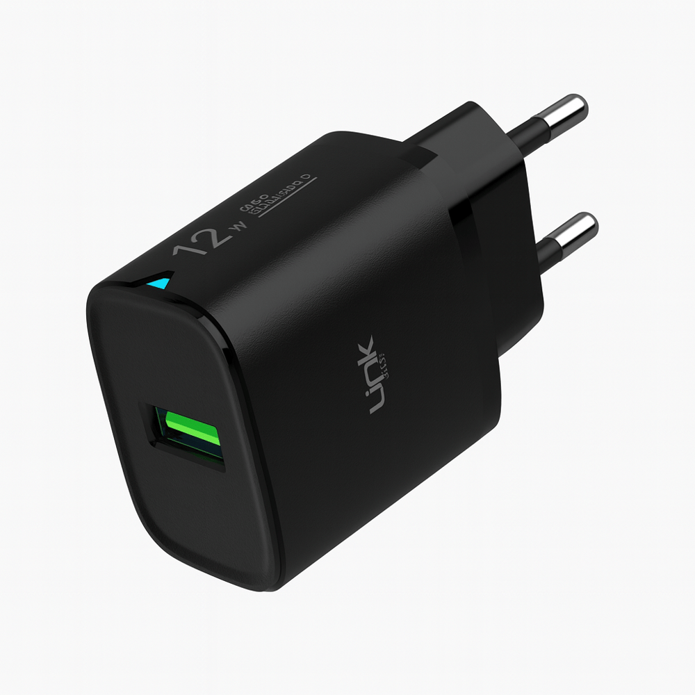 LinkTech C302 Strong 12W Lightning Kablolu Hızlı Şarj Adaptörü Siyah