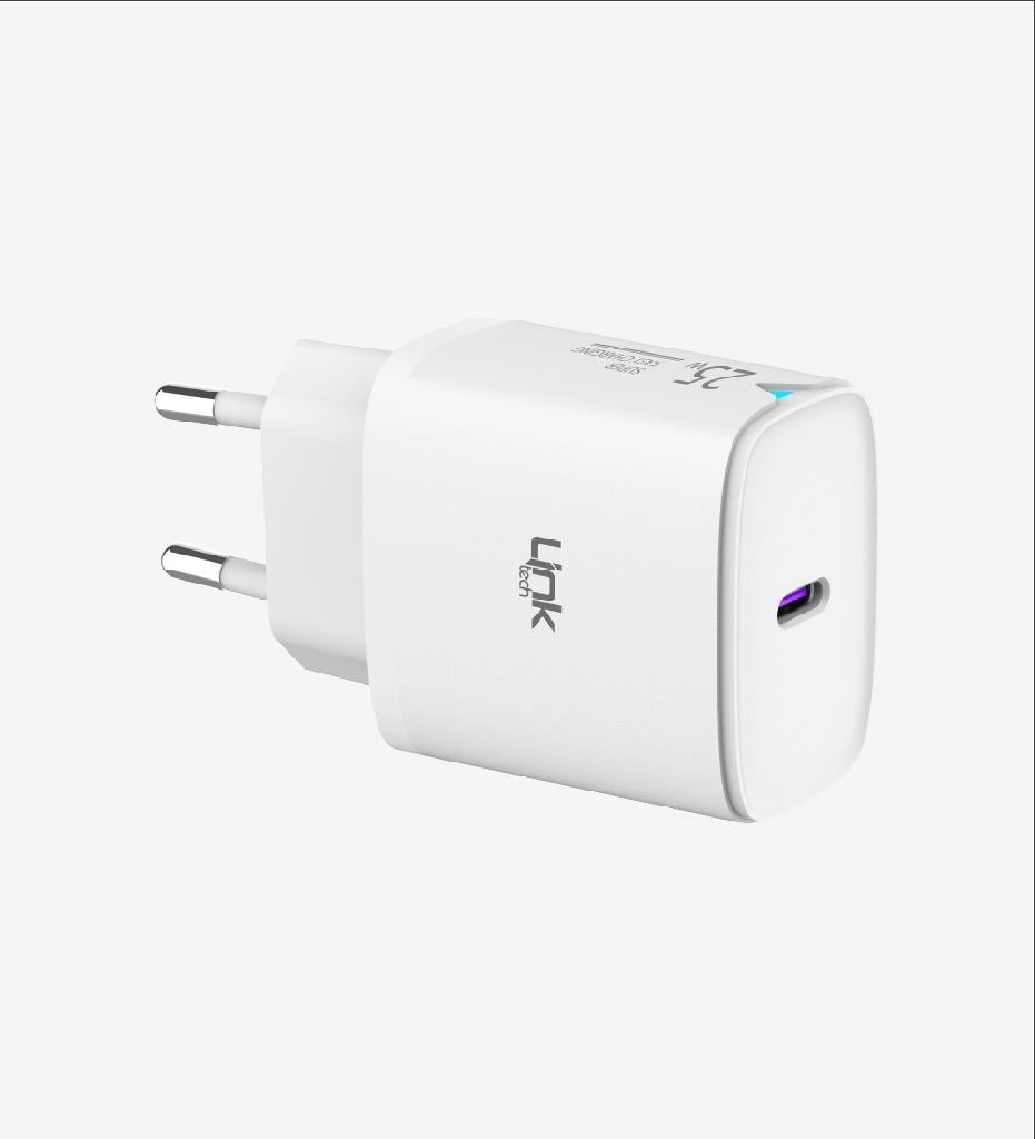 LinkTech C311 Safe Type-C Kablolu 25W Hızlı Şarj Adaptörü Beyaz
