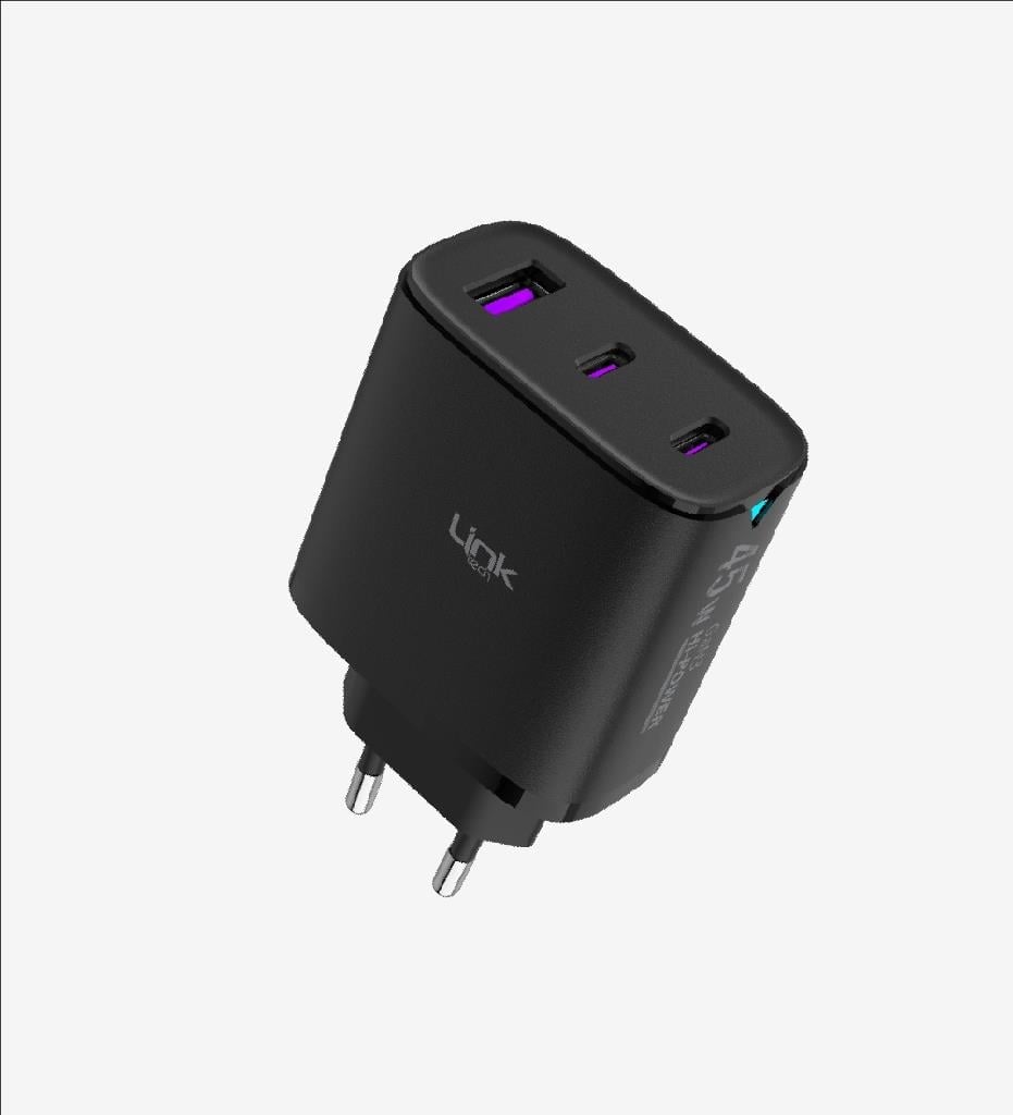 LinkTech C317 Safe 3 Çıkışlı 45W Hızlı Şarj Adaptörü 