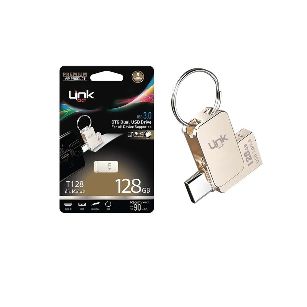 LinkTech T128 Premium Dual 90mb/s 128GB Tip-C USB OTG Flash Bellek