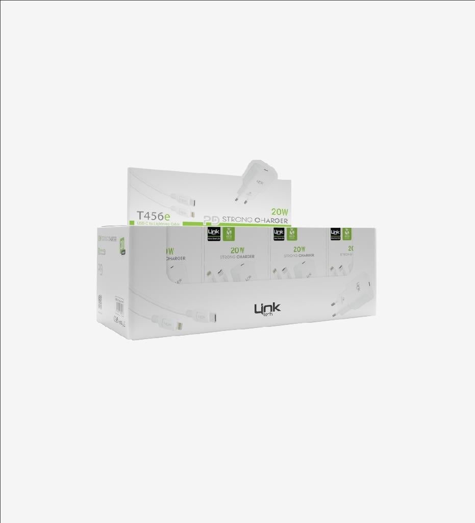 LinkTech T456e Strong ECO Çevre Dostu 20W Type-C Lightning Kablolu Şarj Aleti