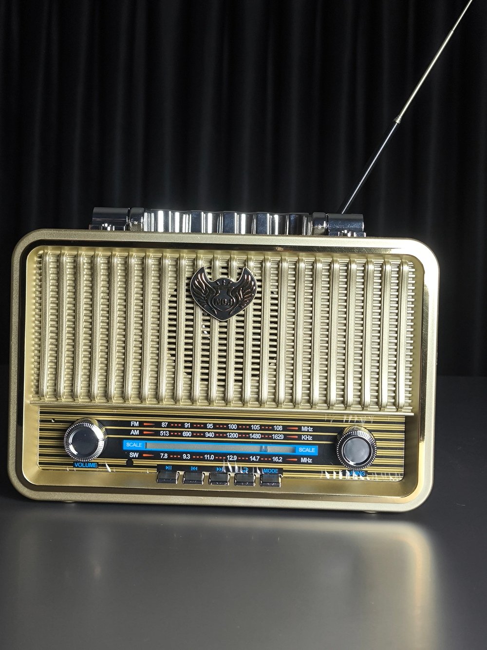 MD-1908BT Nostaljik Radyo Görünümlü Bluetooth,Hafıza Kartı,Usb Bellek,Aux Ve Radyo Destekli Hoparlör