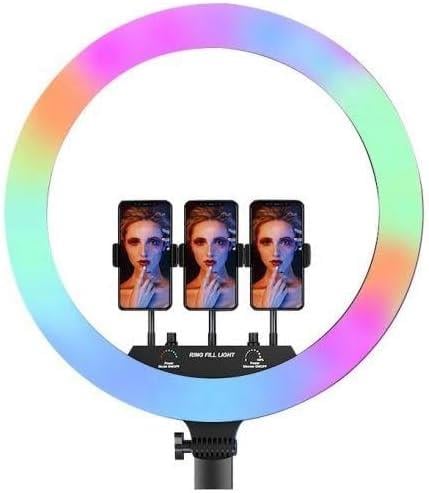MJ18 RGB Led 18 inç Işıklı 3 Telefon Aynı Anda Tutan Tripod