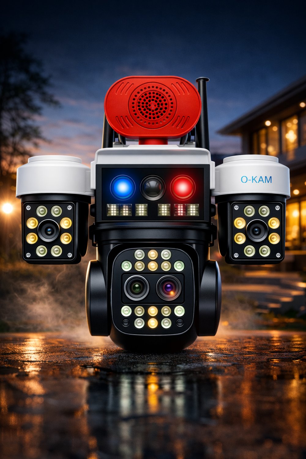 O-KAM 8095 3 Lens Sirenli Çakarlı Wifi Solar
