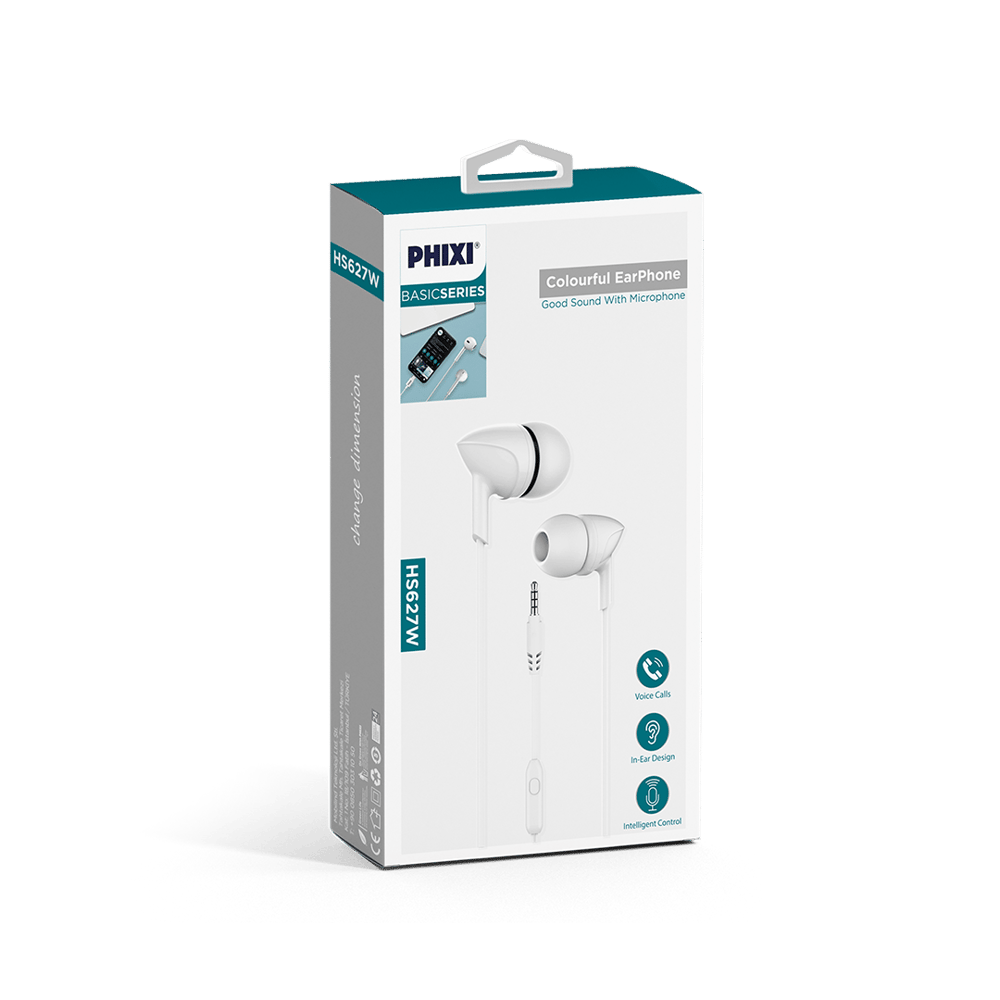 Phixi Basic HS627W Mikrofonlu Kulakiçi Kulaklık Beyaz