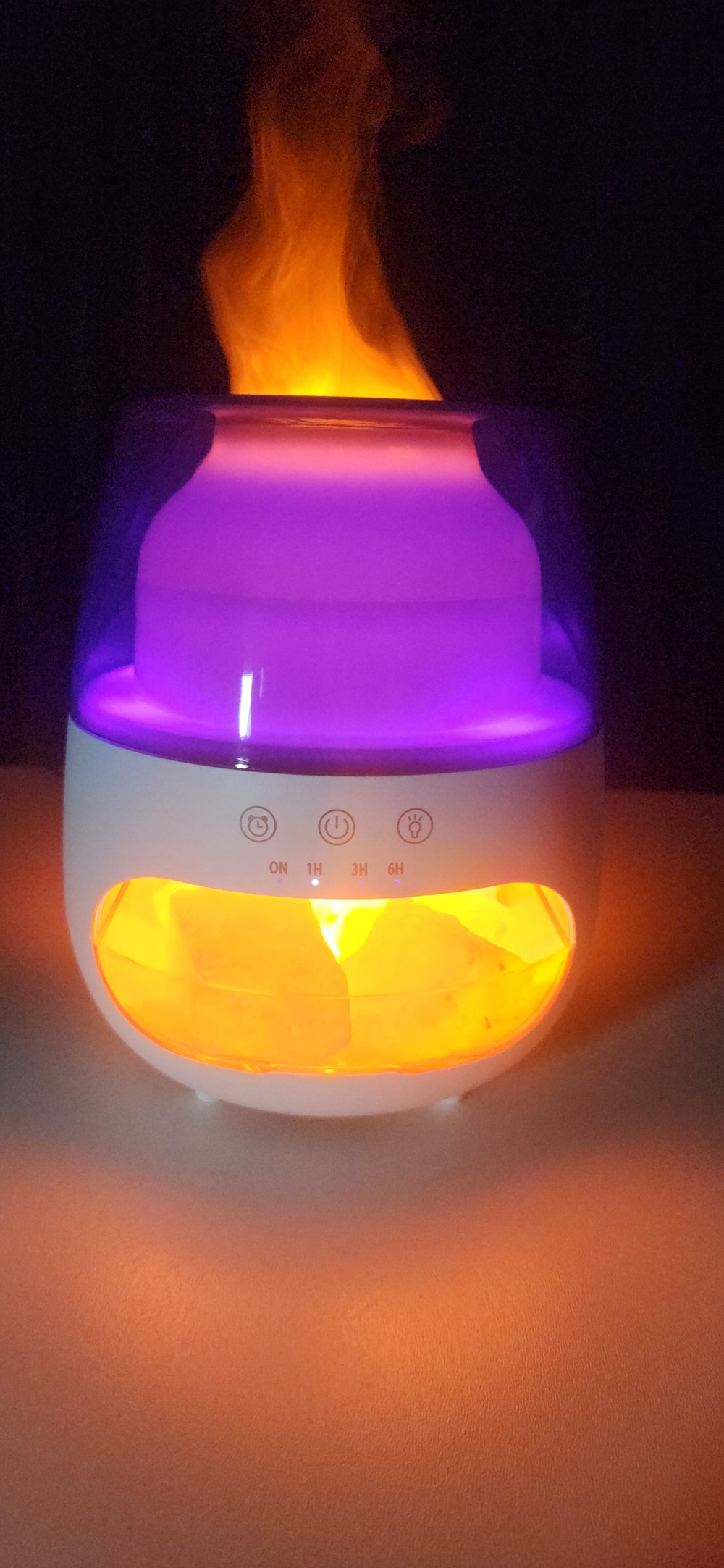 RGB Alev Efektli Tuz Taşı Aromaterapi Difüzör Nemlendirici (ZJ-121)
