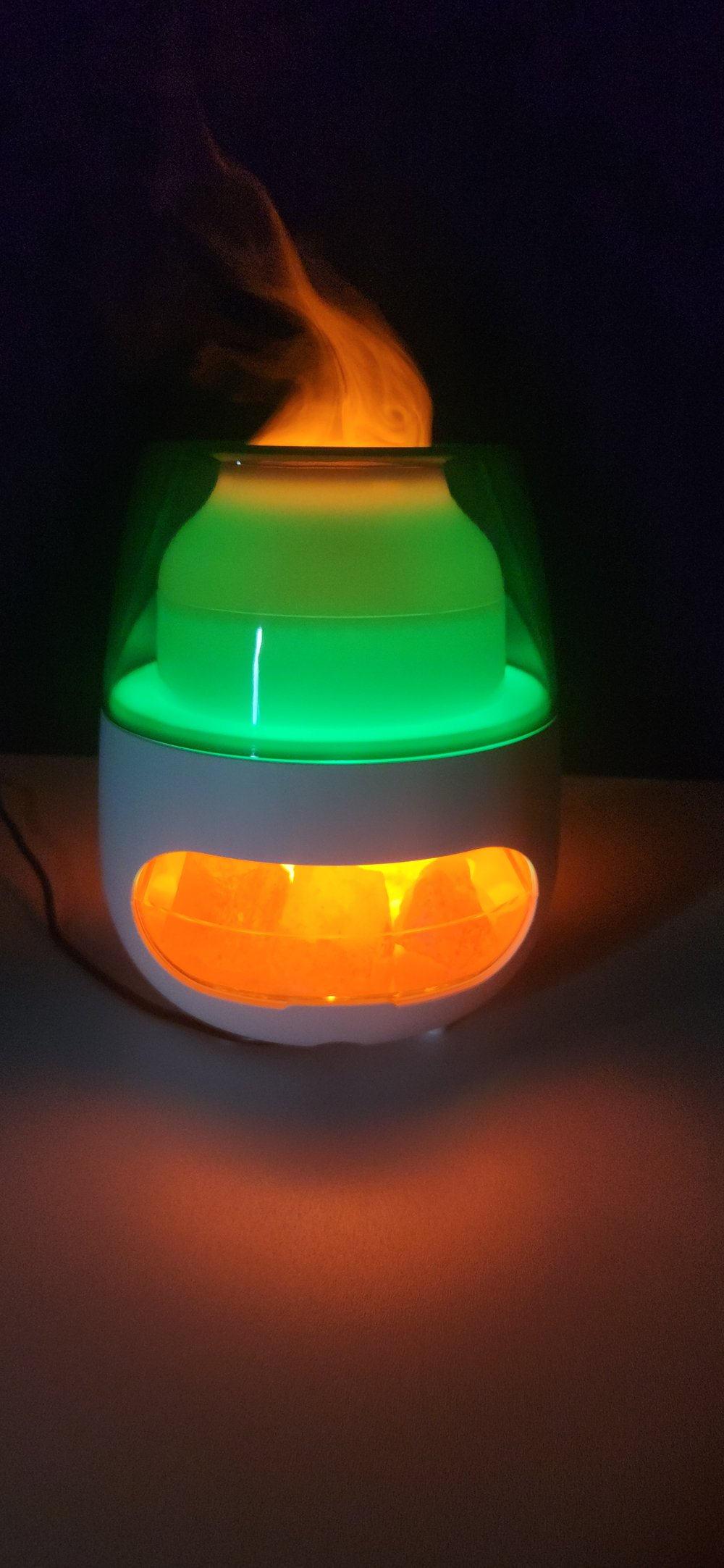RGB Alev Efektli Tuz Taşı Aromaterapi Difüzör Nemlendirici (ZJ-121)