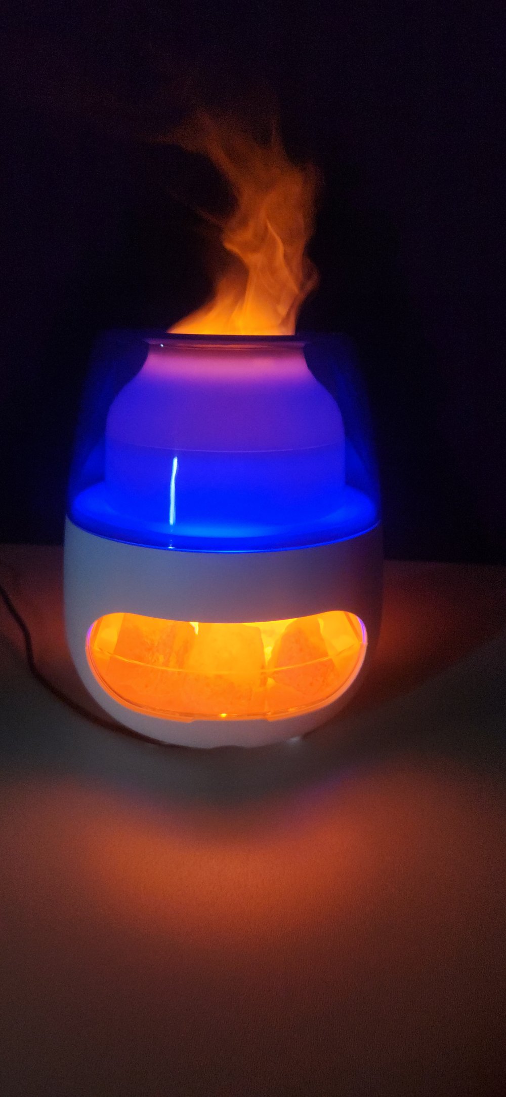 RGB Alev Efektli Tuz Taşı Aromaterapi Difüzör Nemlendirici (ZJ-121)