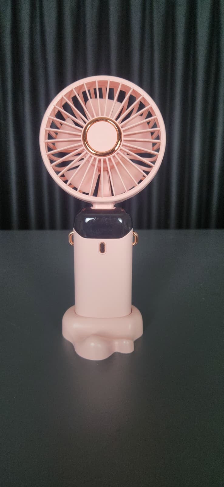 TELKUR N15 PEMBE Mini Klima 5 Kademeli Şarjlı Taşınabilir Dijital Led Göstergeli Boyna Asmalı El Fanı Vantilatör