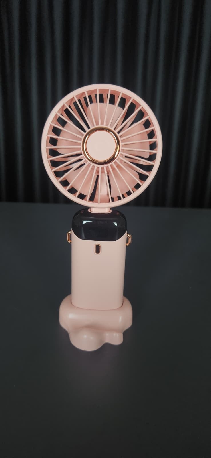 TELKUR N15 PEMBE Mini Klima 5 Kademeli Şarjlı Taşınabilir Dijital Led Göstergeli Boyna Asmalı El Fanı Vantilatör