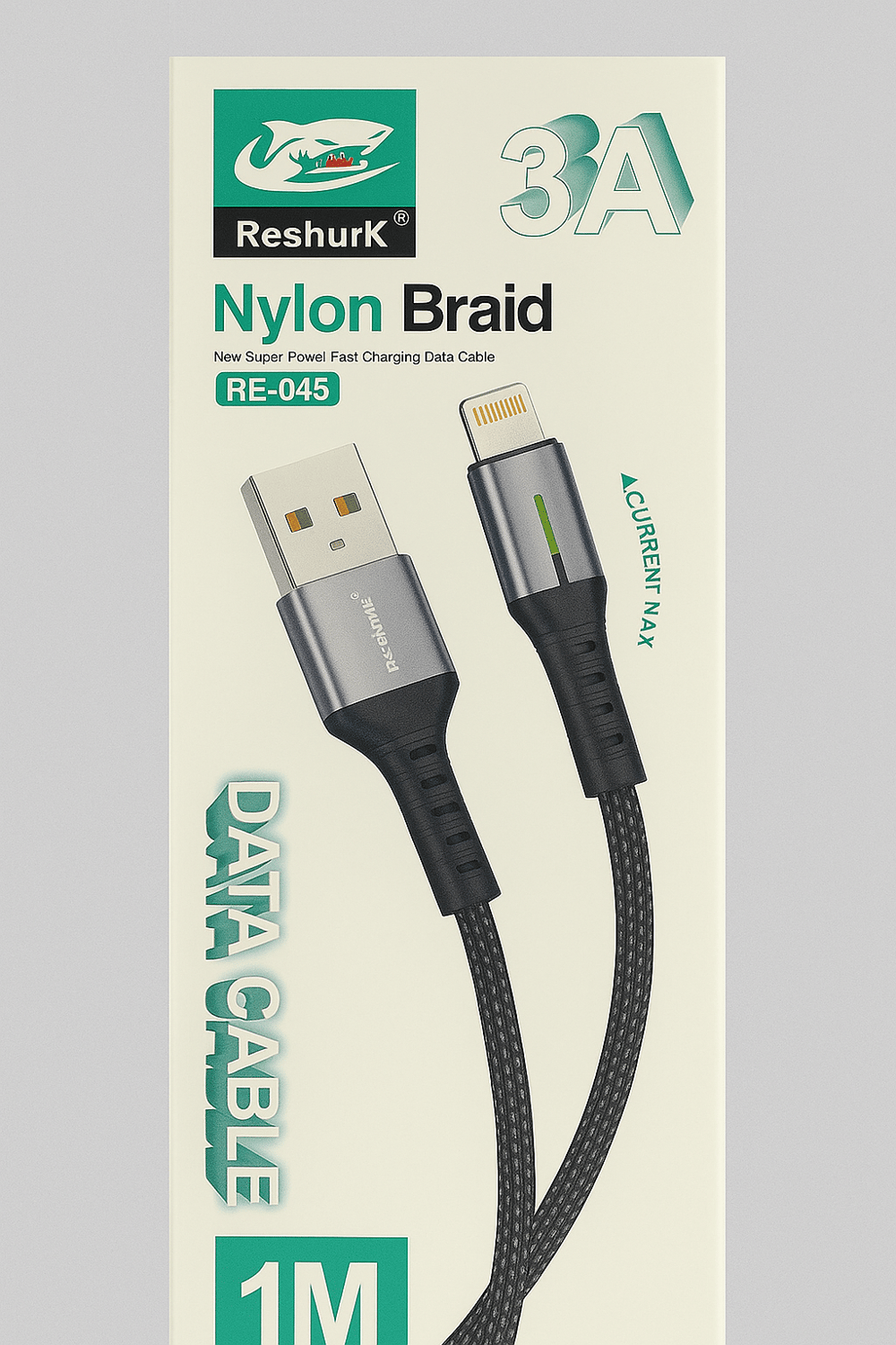 FERRO Reshurk RE-045 Usb-c & Lightning  Metal Uclu 1000cm 3,1A Hasır Data - Şarj Kablosu