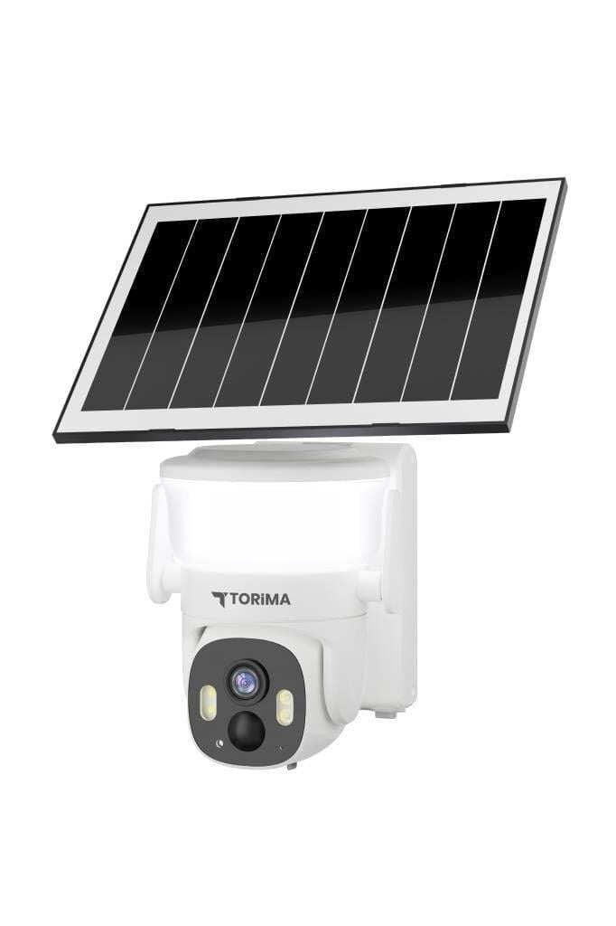 Torima CMR30 Beyaz Şarjlı Duvar Lambası Görünümlü Dış Mekan Kamerası Akıllı IP Güneş Enerjili Kamera Beyaz