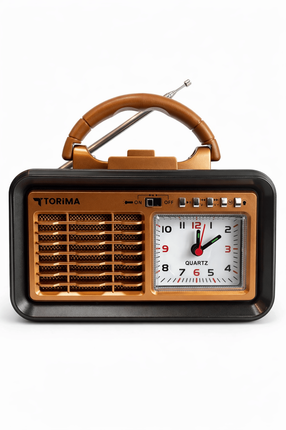 Torima D60 Nostaljik Radyo Görünümlü Fenerli Bluetooth,Hafıza Kartı,Usb Bellek,Aux Ve Radyo Destekli Hoparlör Kızıl Ahşap