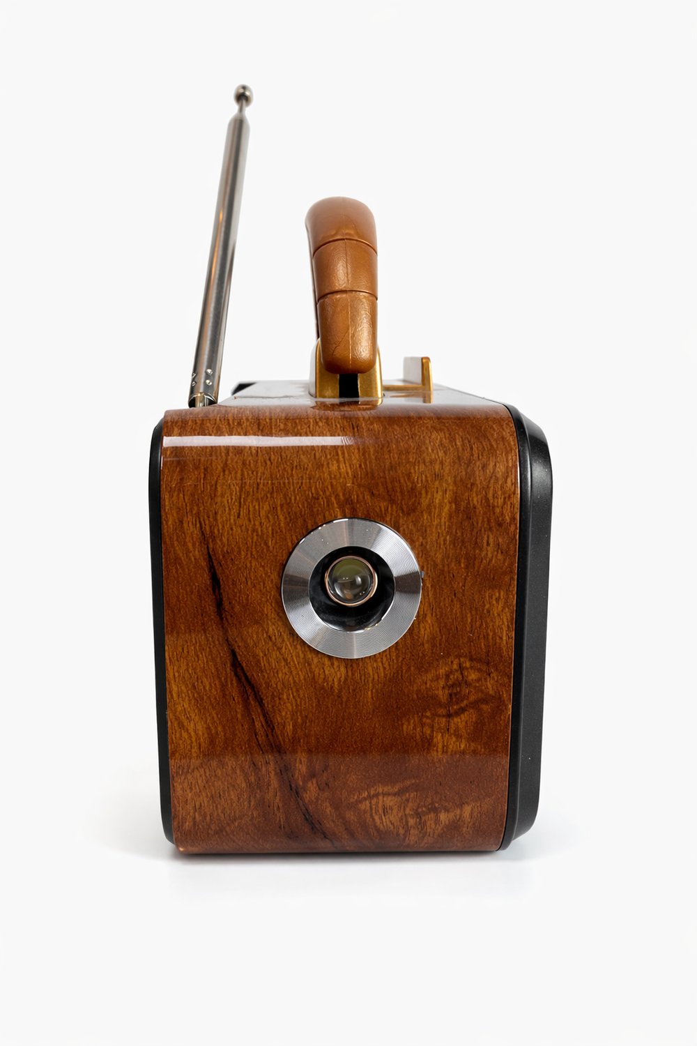 Torima D60 Nostaljik Radyo Görünümlü Fenerli Bluetooth,Hafıza Kartı,Usb Bellek,Aux Ve Radyo Destekli Hoparlör Parlak Ahşap