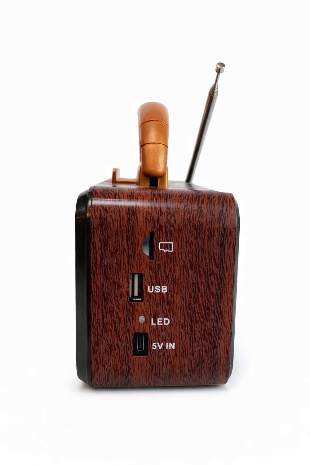 Torima D60 Nostaljik Radyo Görünümlü Fenerli Bluetooth,Hafıza Kartı,Usb Bellek,Aux Ve Radyo Destekli Hoparlör Kızıl Ahşap