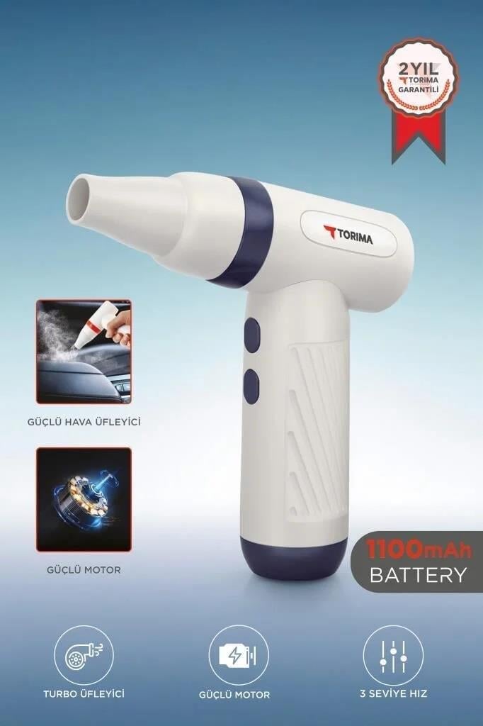 TTB-01 Yüksek Hızlı Turbo 85 000 pm -1100 mAh - 40 W Hava Üfleme Makinası (MAVİ)