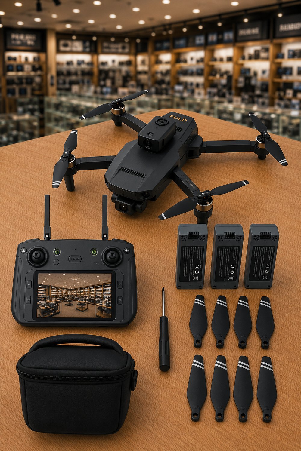 WBRC W9 Drone – GPS Takip, Katlanabilir Tasarım, Uzun Menzil + Yedek Batarya + İlave 2. Kamera (Tepe Kamerası) -- YENİLENDİ--