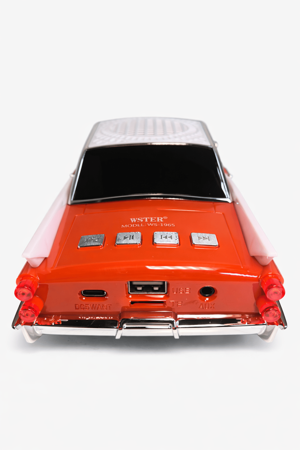 WS-1965 Nostaljik Araba Görünümlü Bluetooth,Hafıza Kartı,Usb Bellek,Aux Ve Radyo Destekli Hoparlör (Orange)