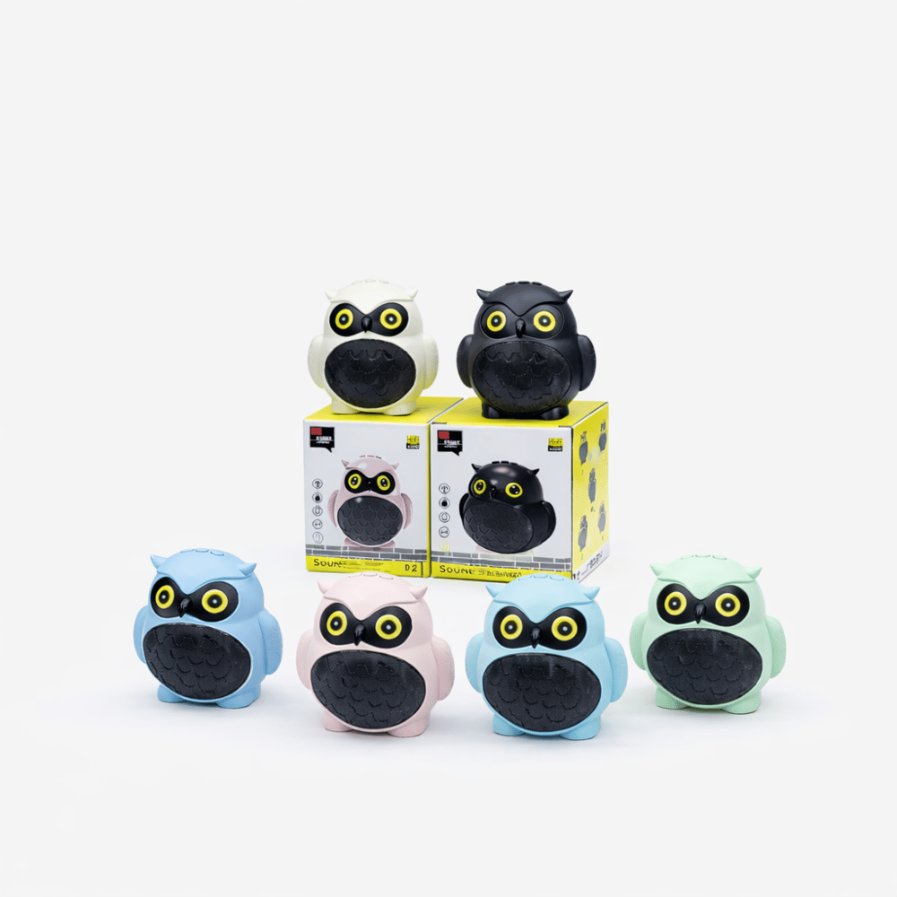 X-902 Baykuş Tasarım Bluetooth Mini Hoparlör Açık Mavi