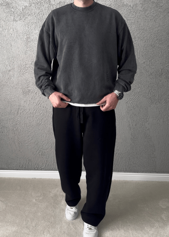 Premium Kalite Oversize Kalıp Sweatshirt/ ANTRASİT GRİ- YKM05
