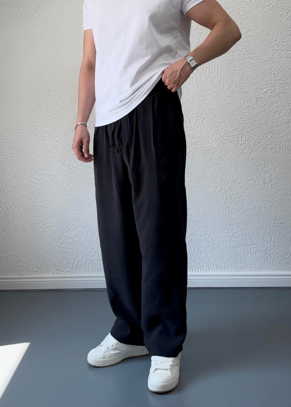 Yüksek Kalite Modal Kumaş Baggy Pantolon / LACİVERT- MDL04